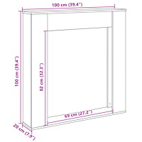 vidaXL Spiselkrans rökfärgad ek 100x20x100 cm konstruerat trä