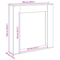 vidaXL Spiselkrans åldrat trä 100x20x100 cm konstruerat trä