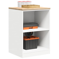 vidaXL Förvaringsskåp för garage vit 60x51x85 cm massivt trä furu