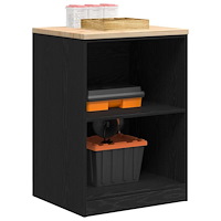 vidaXL Garageskåp svart 60x51x85 cm massiv trä furu