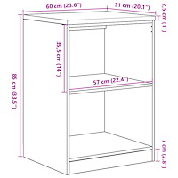 vidaXL Förvaringsskåp för garage brun ek 60x51x85 cm massivt trä furu