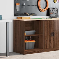 vidaXL Förvaringsskåp för garage brun ek 60x51x85 cm massivt trä furu