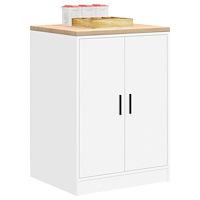 vidaXL Förvaringsskåp för garage vit 60x51x85 cm massivt trä furu