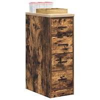 vidaXL Förvaringsskåp för garage rökt ek 30x51x85 cm massivt trä furu