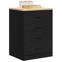vidaXL Garageskåp svart 60x51x85 cm massiv trä furu