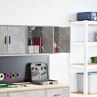 vidaXL Väggskåp för garage 2 st, betong, grå konstruerat trä
