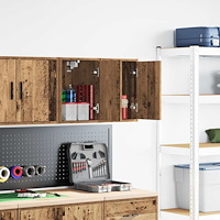 vidaXL Väggskåp för garage 2 st, gammalt trä konstruerat trä