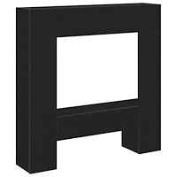 vidaXL Öppen spis infattning svart ek 81x18x82 cm konstruerat trä