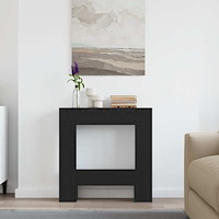 vidaXL Öppen spis infattning svart ek 81x18x82 cm konstruerat trä