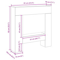 vidaXL Öppen spis infattning svart ek 81x18x82 cm konstruerat trä