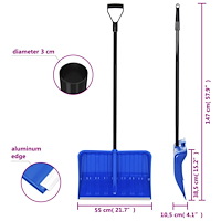 vidaXL Snöspade blå 147 cm metall