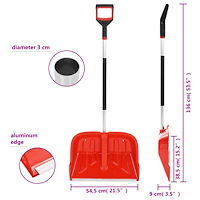 vidaXL Snöskyffel röd 136 cm aluminium