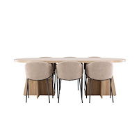 Venture Home Bootcut Matbord med Evelina Matstol