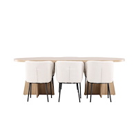 Venture Home Bootcut Matbord med Agnes Matstol