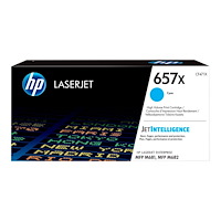Hewlett-Packard HP 657X - Lång livslängd - cyan - original - LaserJet - tonerkassett (CF471X)