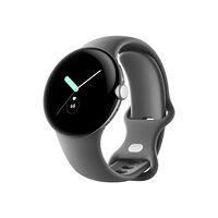 Google Google Pixel Watch - polerat silver - smart klocka med band - träkol - 32 GB