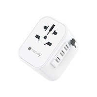 TECHLY TECHly Travel Adapter strömadapter - 3 x USB typ A, strömkälla A/B, Typ C/F, Typ E, Typ I, Typ J, Typ G - 2500 Watt