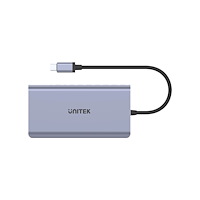 UNITEK Unitek uHUB S7+ 7-in-1 USB-C Ethernet Hub with MST Dual Monitor, 100W Power Delivery and Card Reader - dockningsstation...