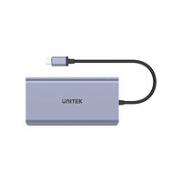 UNITEK Unitek uHUB S7+ 7-in-1 USB-C Ethernet Hub with MST Dual Monitor, 100W Power Delivery and Card Reader - dockningsstation...