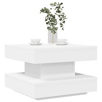 vidaXL Soffbord 360 grader vridbart vit 50x50x34,5 cm