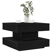 vidaXL Soffbord 360 grader vridbart svart 50x50x34,5 cm