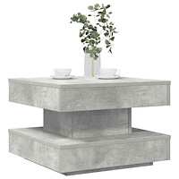 vidaXL Soffbord 360 grader vridbart betonggrå 50x50x34,5 cm