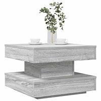 vidaXL Soffbord 360 grader vridbart grå sonoma 50x50x34,5 cm