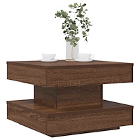 vidaXL Soffbord 360 grader vridbart brun ek 50x50x34,5 cm