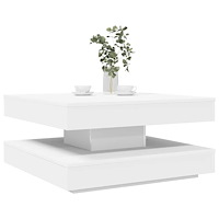 vidaXL Soffbord 360 grader vridbart vit 70x70x34,5 cm