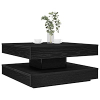vidaXL Soffbord 360 grader vridbart svart 70x70x34,5 cm