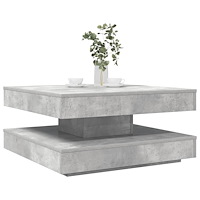 vidaXL Soffbord 360 grader vridbart betonggrå 70x70x34,5 cm