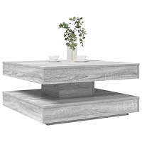 vidaXL Soffbord 360 grader vridbart grå sonoma 70x70x34,5 cm