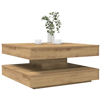 vidaXL Soffbord 360 grader vridbart artisan ek 70x70x34,5 cm