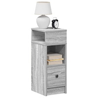 vidaXL Sängbord 2 st med låda grå sonoma 25x31x66 cm