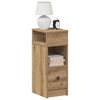 vidaXL Sängbord 2 st med låda artisan ek 25x31x66 cm