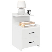 vidaXL Sängbord med 2 lådor vit 40x36,5x62 cm