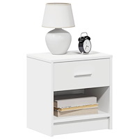 vidaXL Sängbord med låda vit 39x28x41 cm