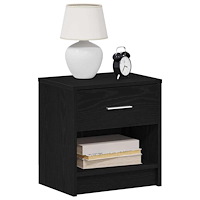 vidaXL Sängbord 2 st med låda svart 39x28x41 cm