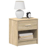 vidaXL Sängbord 2 st med låda sonoma-ek 39x28x41 cm