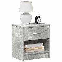 vidaXL Sängbord 2 st med låda betonggrå 39x28x41 cm