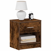 vidaXL Sängbord 2 st med låda rökfärgad ek 39x28x41 cm