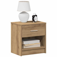vidaXL Sängbord med låda artisan ek 39x28x41 cm