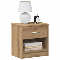 vidaXL Sängbord 2 st med låda artisan ek 39x28x41 cm