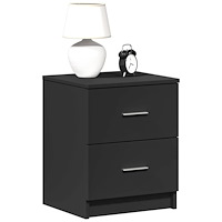 vidaXL Sängbord 2 st med 2 lådor svart 40x36x50 cm