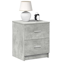 vidaXL Sängbord 2 st med 2 lådor betonggrå 40x36x50 cm
