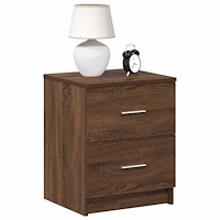 vidaXL Sängbord 2 st med 2 lådor brun ek 40x36x50 cm