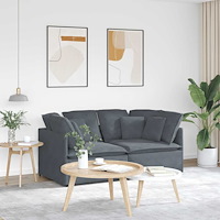 vidaXL Modulsoffa med dynor sammet mörkgrå