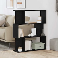 vidaXL Bokhylla svart ek 80x24x96 cm konstruerat trä