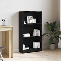 vidaXL Bokhylla svart ek 60x24x109 cm konstruerat trä