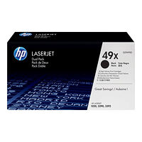 Hewlett-Packard HP 49X - 2-pack - Lång livslängd - svart - original - LaserJet - tonerkassett (Q5949XD)